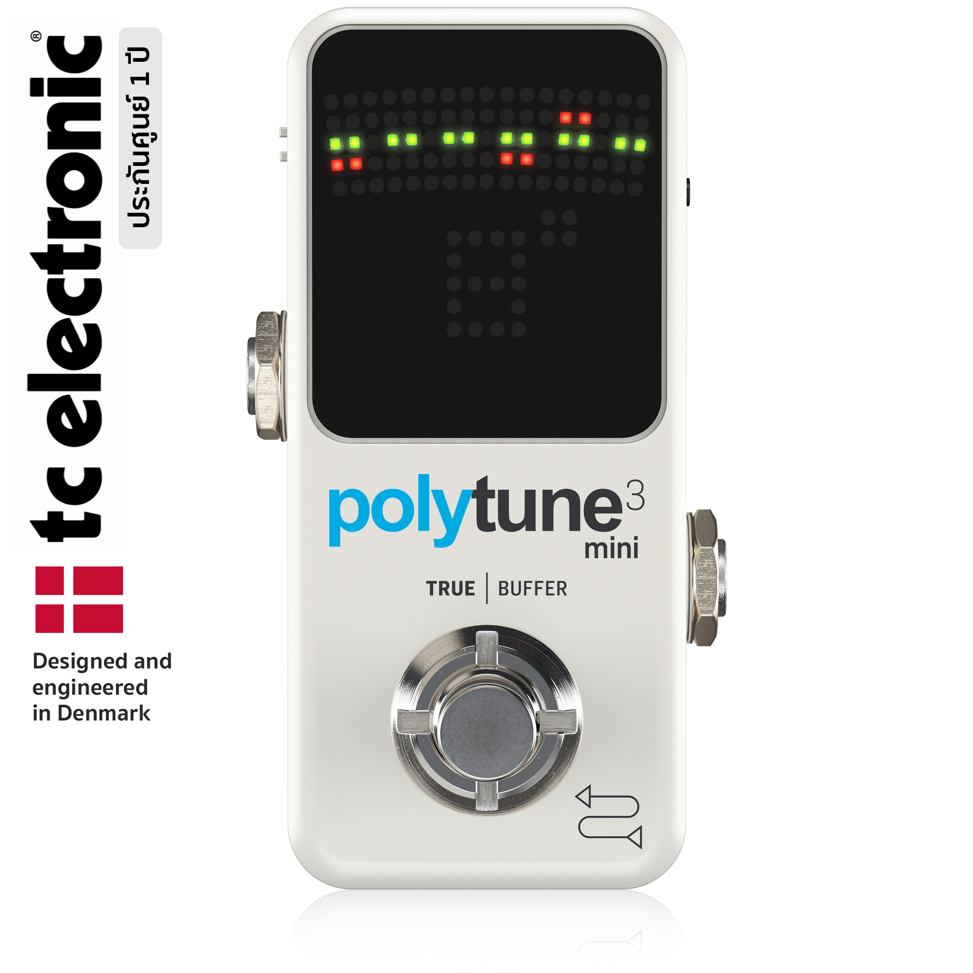 Tc Electronic® PolyTune 3 Mini เครื่องตั้งสายกีตาร์ แบบเหยีบบ มีระบบ Buffer ควบคุมและชดเชยสัญญาณไฟ (Guitar String Tuner Pedal) ** ประกันศูนย์ 1 ปี ** ราคา 5,607 บาท*ส่งฟรี
