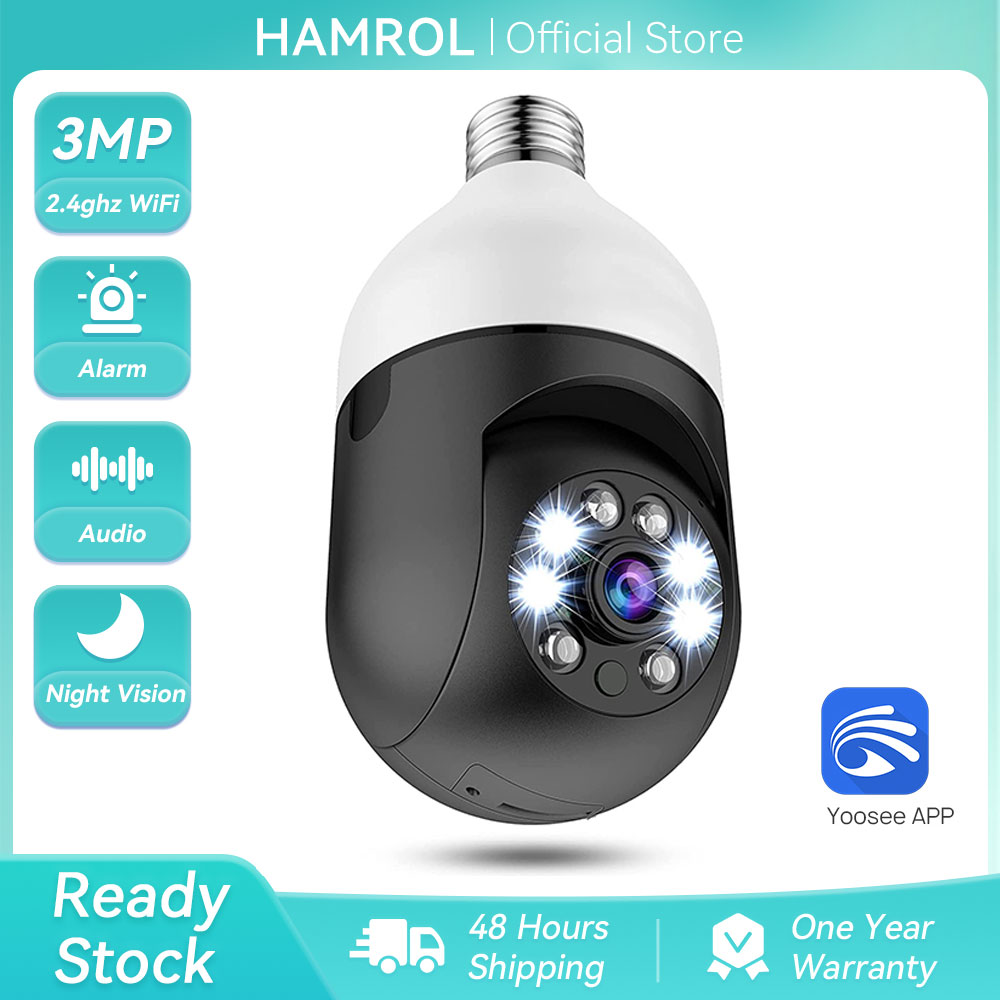Hamrol 3Mp Yoosee E27 Bulb Surveillance 1080P Ptz Wifi Ip Camera Full Color Night Vision Video Indoor Cctv Security Monitor ราคา 689 บาท*ส่งฟรี