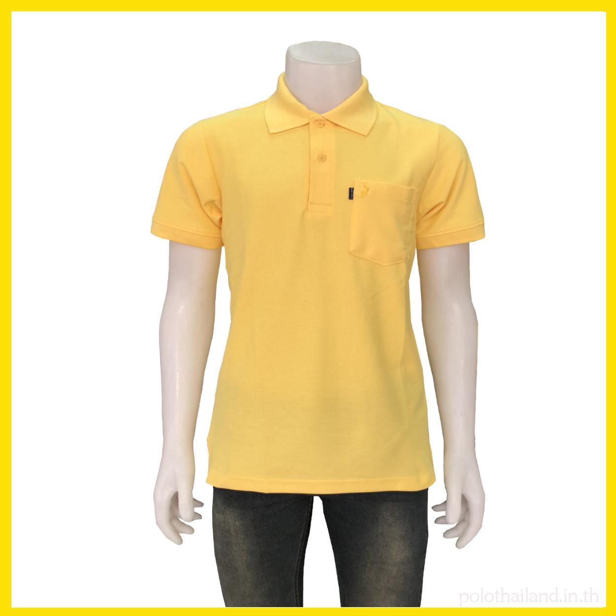 เสื้อสีเหลืองล้วน Prima แบนรด์เดียวกับ Geeko เสื้อโปโลตรากวาง