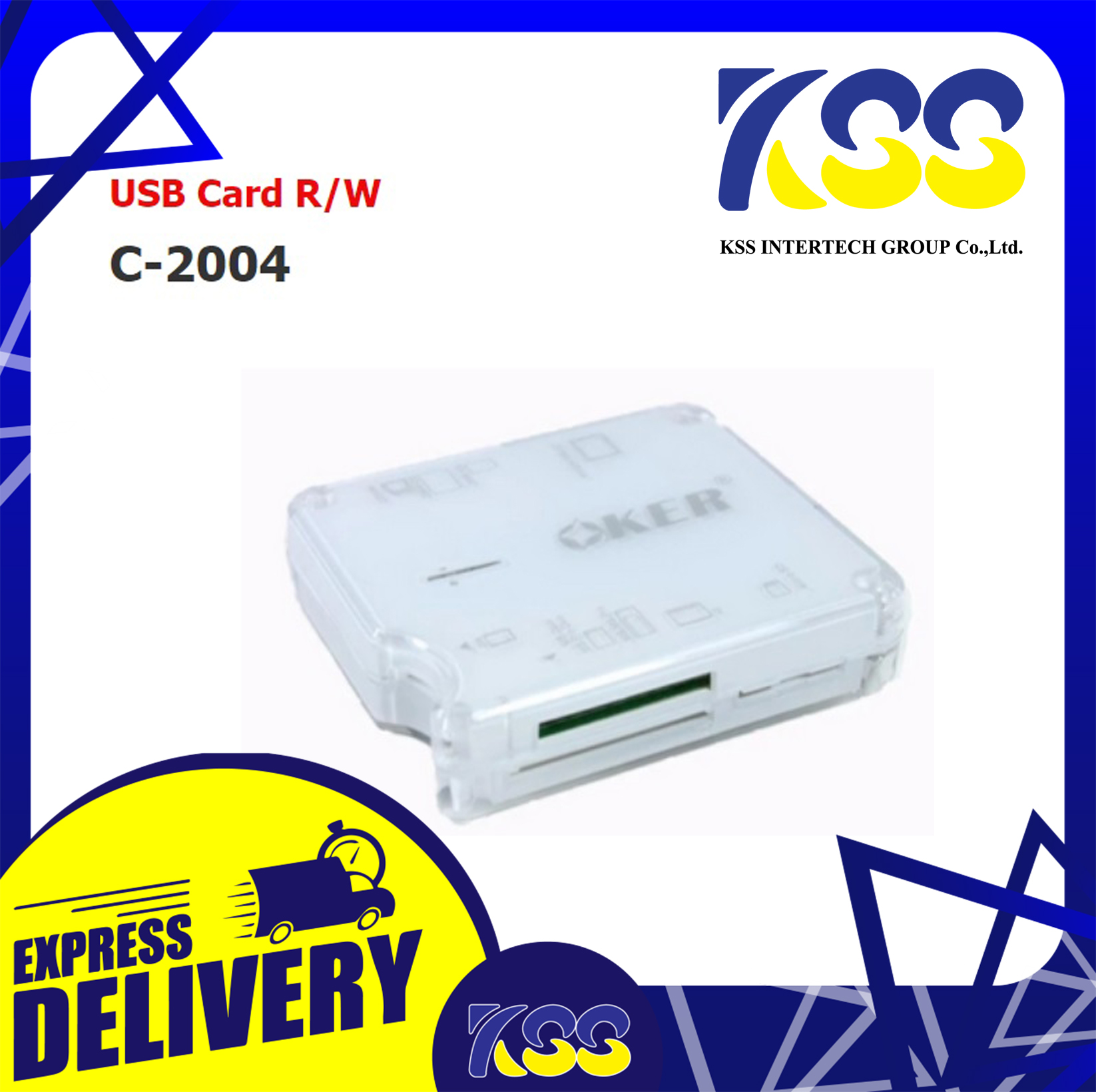 อุปกรณ์อ่านการ์ด การ์ดรีดเดอร์ Oker Card reader C-2004 USB 2.0 รับประกันสินค้า 6 เดือน เปิดใบกำกับภาษีเต็มรูปแบบได้