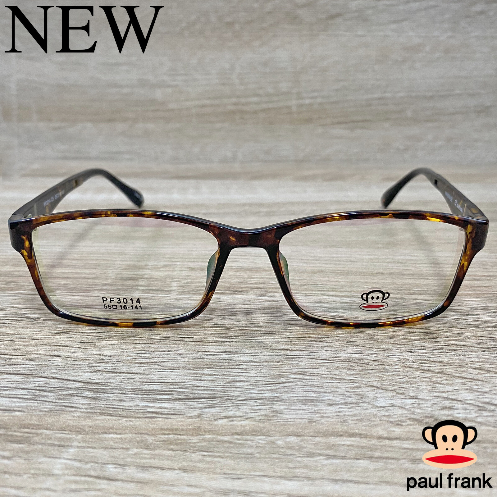 Fashion กรอบแว่นตา สำหรับตัดเลนส์ แว่นตาชาย หญิง แว่นตา รุ่น Paul Frank 3041 สีน้ำตาลกละ กรอบเต็ม ทรงเหลี่ยม ขาข้อต่อ วัสดุ TR 90 รับตัดเลนส์ทุกชนิด