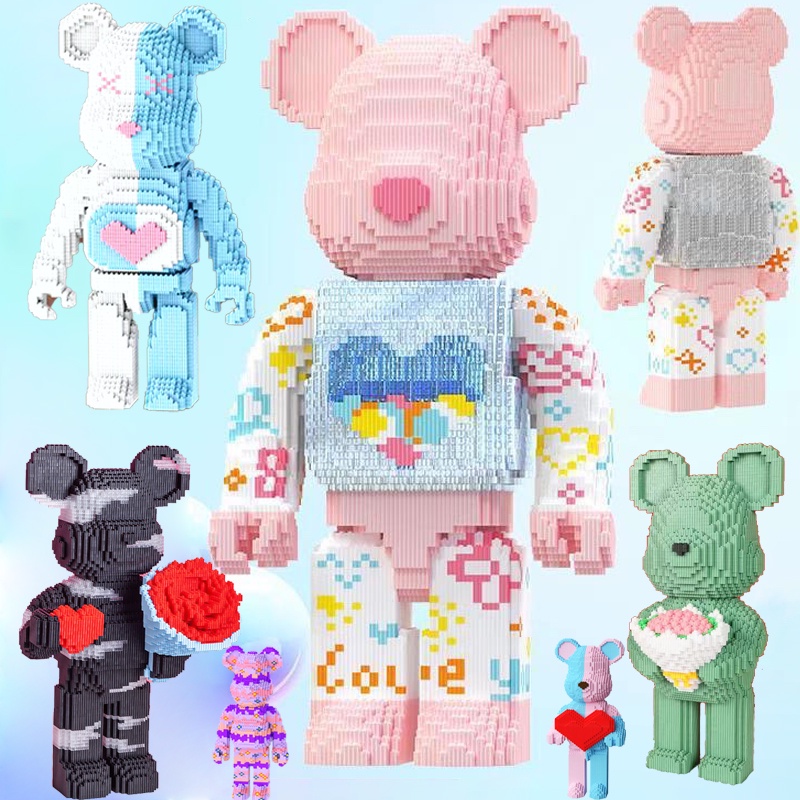 ตัวต่อเลโก้ บล็อกตัวต่อเสริมสร้างทักษะ BHQ 10000 เม็ด บล็อคตัวต่อ 55cm ขนาดใหญ่ Bearbrick ขนาดใหญ่ ตกแต่งในร่ม ของขวัญวันวาเลนไทน์ ของขวัญวันเกิด 【BHQ TOYS】