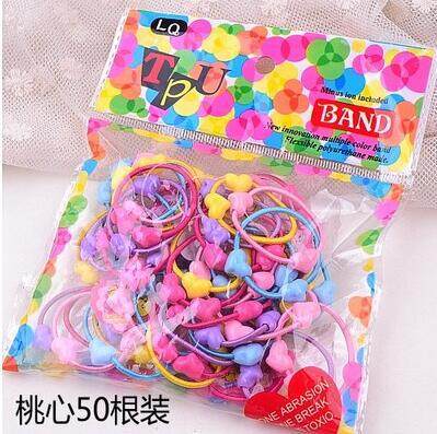 50 ชิ้น / ถุงเด็กการ์ตูนยางรัดผมสาวน้อยเชือกผมอุปกรณ์ผม50pcs/bag kid