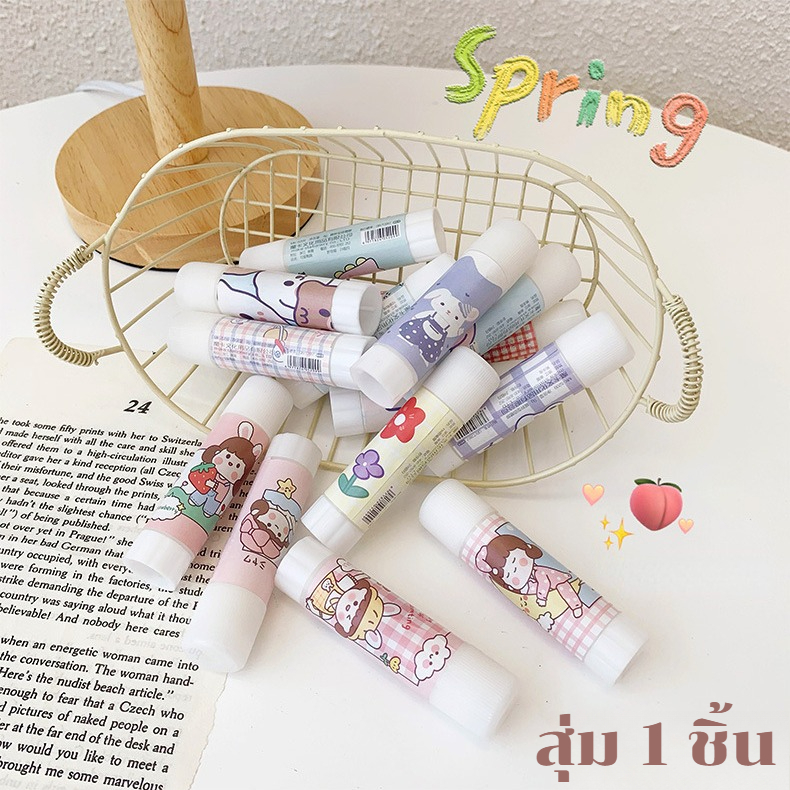 (L2/S63)PVA กาวแบบแท่ง อุปกรณ์สำนักงานขนาดเล็ก 9g เล็กกะทัดรัด พกง่าย นักเรียนสามารถพกไปโรงเรียนได้