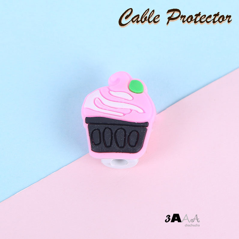 cartoon cable bite protector(ตัวสั้น) ตัวล็อคถนอมสายชาร์จลายการ์ตูน