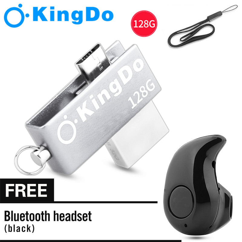 Kingdo USB OTG 2.0 แฟลชไดรฟ์เต็มรูปแบบแฟลชไดรฟ์ปากกาแท่งขนาด 128GB ความเร็วสูง Pendrives สำหรับสมาร์ทโฟน / แล็ปท็อป ฟรีชุดหูฟังบลูทู ธ S530 ราคา 199 บาท*ส่งฟรี