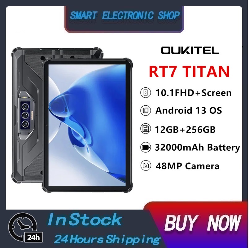 [Oukitel Rt7 Titan 5g Rugged Tablet Pc 12Gb + 512Gb Android 13 Pad 10.1 Inch 48Mp Camera Fhd Tablet 32000Mah Battery 33W Fast Charge,Oukitel RT7 TITAN 5G Rugged Tablet PC 12GB+512GB Android 13 Pad 10.1Inch FHD Tablet 48MP Camera 32000mAh Battery 33W Fast ราคา 15,500 บาท*ส่งฟรี