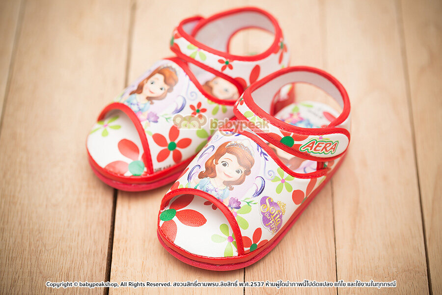 รองเท้าเด็ก รองเท้าหัดเดิน มีเสียง รองเท้าเด็ก Sofia the first เจ้าหญิงโซเฟีย เด็กผู้หญิง ลิขสิทธิ์แท้ [ไซส์ 1-2-3-4-5] #6214SF