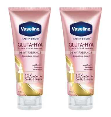 Vaseline Healthy Bright Gluta-Hya Serum Burst Lotion Dewy Radiance 200ml. (2pcs.)
