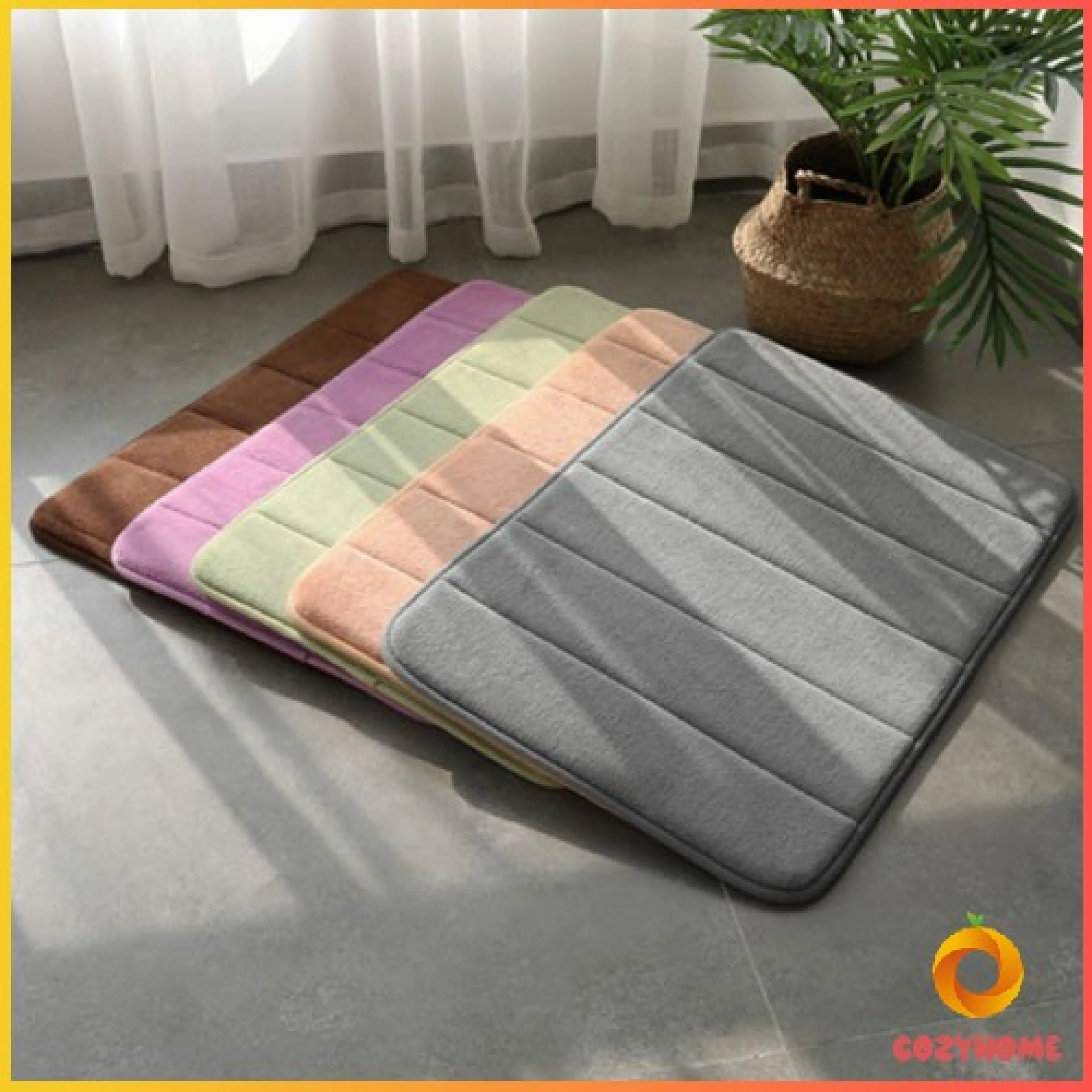 พรมเช็ดเท้า 40x60 C m เมมโมรี่โฟม พรมกันลื่น Anti-slip mat Cozy
