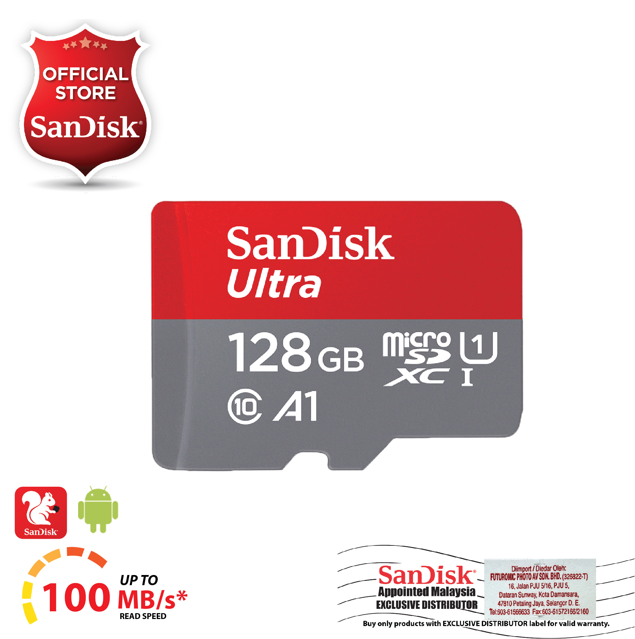 การ์ดความจำ 128 GB Micro การ์ด SD Class10 UHS-1 แฟลชการ์ดเมมโมรี่ไมโคร SD TF/การ์ด SD