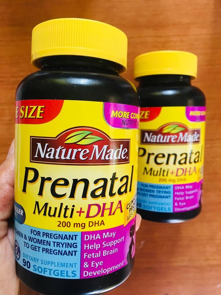 Prenatal Multi + 200mg DHA 90 Softgels (Nature Made) รวมแร่ธาตุและสารอาหารที่จำเป็นสำหรับว่าที่คุณแม่
