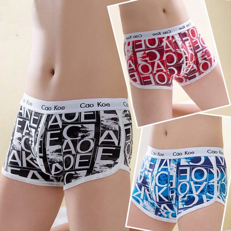 sexy and breathable printed boxer bottom for young male students