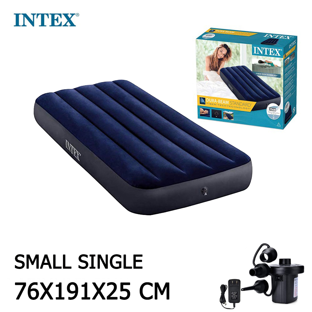 ที่นอนเป่าลม INTEX Classic Downy Airbed ที่นอน ที่นอนปิคนิค เบาะรองนอน เบาะลม ที่นอน 2.5 ฟุต 3.5 ฟุต 4.5 ฟุต 5 และ 6 ฟุต ที่นอนสูบลม ที่นอนพองลม