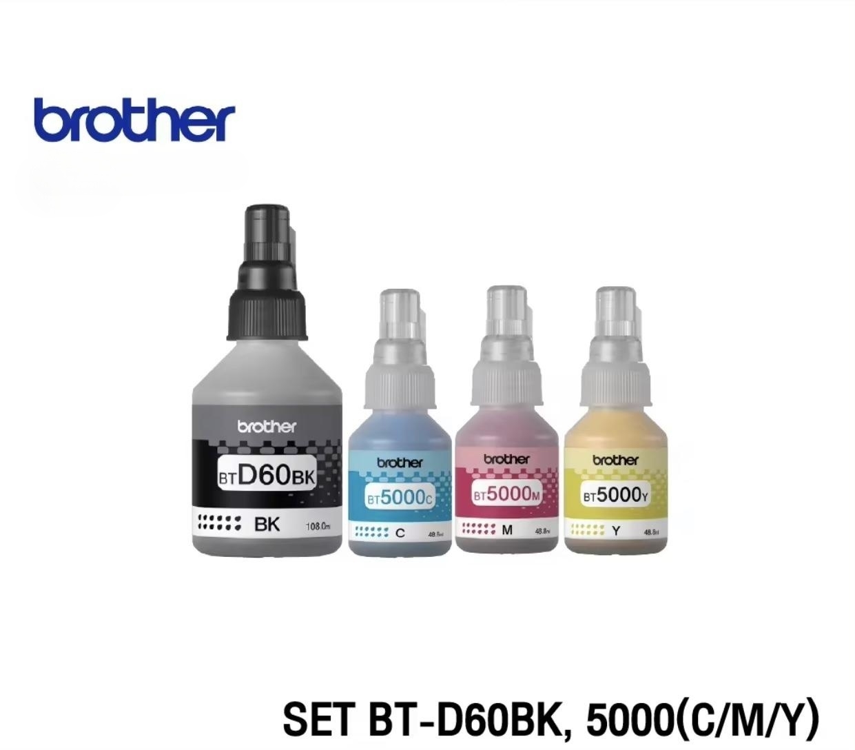เครื่องพิมพ์ สแกนเนอร์ และอุปกรณ์หมึกพิมพ์ หมึก Brother แท้ % (NOBOX) BT D60BK,BT5000Y,BT5000M,BT5000C