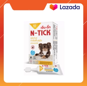 สินค้า N-tick 1 กล่องเล็ก เหลือง(1หลอด) ยาหยด กำจัดเห็บหมัด สุนัข 0-10 kg วอส.เลขที่ 583/2560