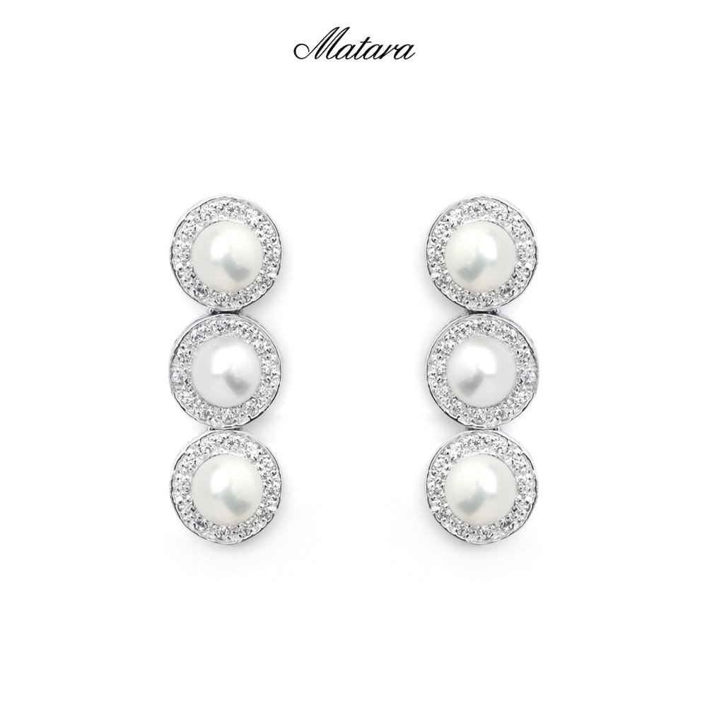Matara Glamour Muse Oh Trinity Earrings Trinity Pearl Earrings ราคา 12,500 บาท*ส่งฟรี