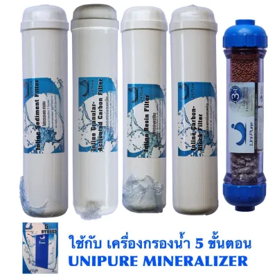 ชุดไส้กรองน้ำ 5 ขั้นตอน อินไลน์ น้ำแร่ UNIPURE MINERAL สำหรับเครื่องกรองน้ำ Unipure แบบกล่อง