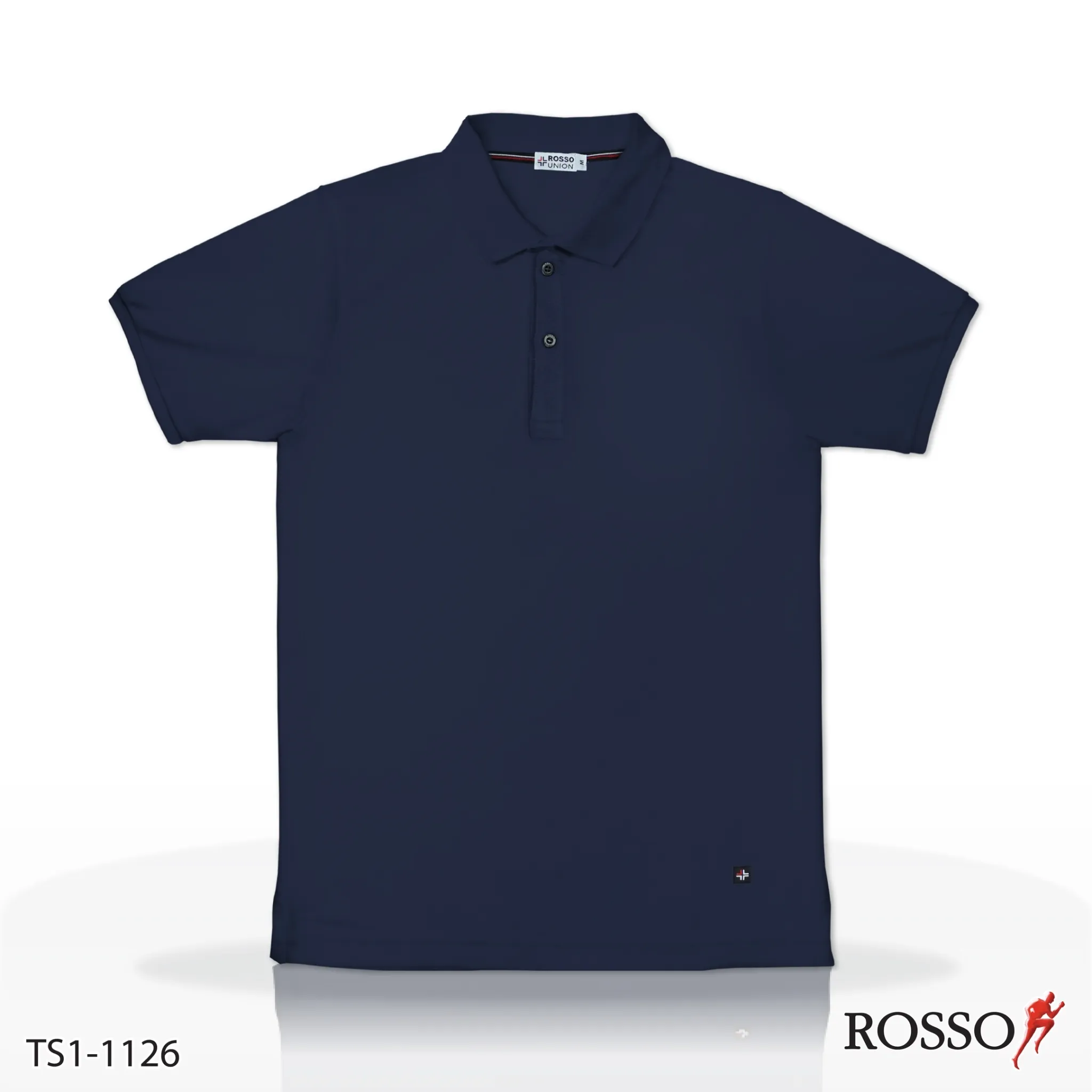 ROSSO เสื้อยืด POLO สีพื้น รุ่น TS1-1126 (1ตัว/แพค)