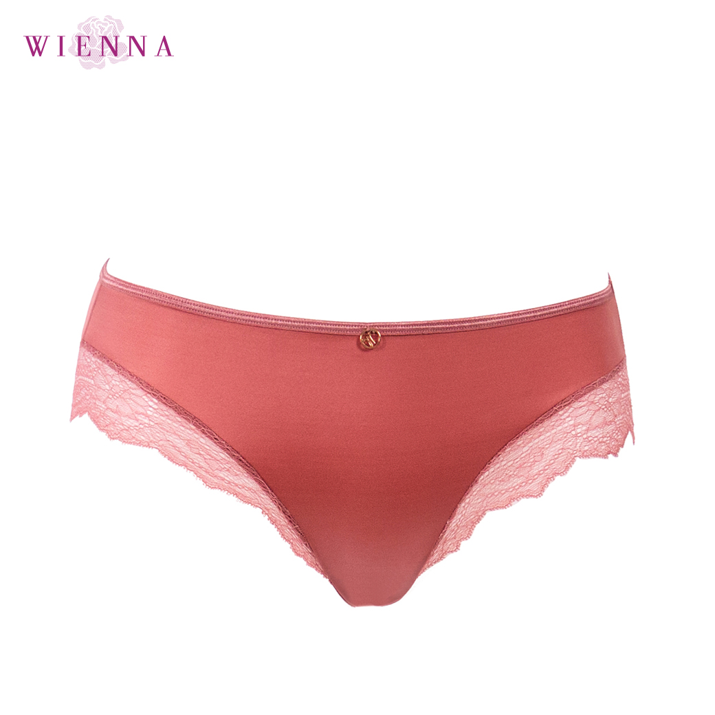 Wienna DU35411 ชุดชั้นใน เวียนนา กางเกงใน Vintage Glamour Panties ครึ่งตัว ไซซ์ M,L,E(XL) สีส้มอิฐอมชมพู , ม่วงอ่อน