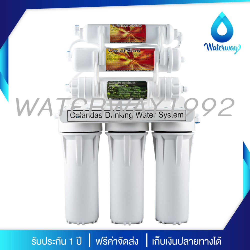 COLANDAS เครื่องกรองน้ำ เครื่องกรองน้ำ 6 ขั้นตอน ULTRA FILTRATION 0.01 micron (UF) กรองตะกอนละเอียด สารเคมีได้ดี จัดส่งฟรี รับประกัน 1ปี ราคา 1,385 บาท*ส่งฟรี