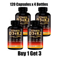 Omilay วิตามิน D3 K2 Vitamin D3 K2 วิตามินดี3 K2 Vit D3 Capsule วิตามิน k2 Mk7 Vitamin D3 K2 Supplement การสนับสนุนสุขภาพกระดูก 120 แคปซูล