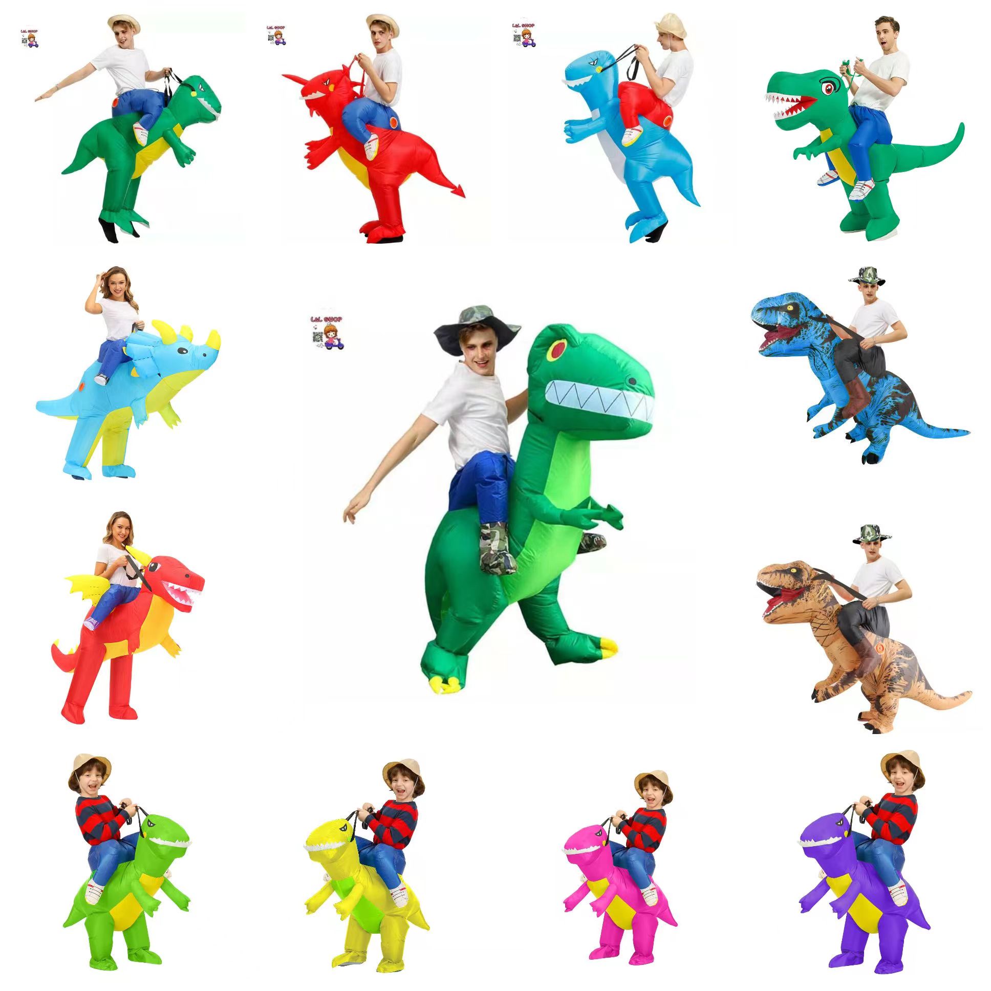 L&L Inflatable Costume Fancy Dress Walking Dinosaur Costume Complete with Air Blower 80Cm-190Cm ราคา 499 บาท*ส่งฟรี