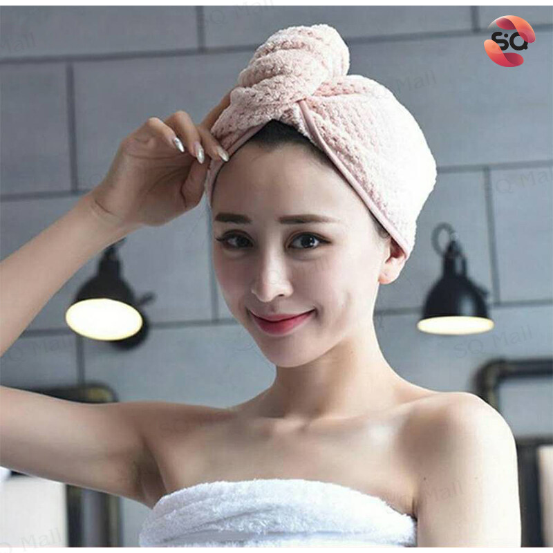 [SQ Mall] H542 หมวกอาบน้ำ ผ้าคลุมผม หลังสระผม Hair Drying Towel