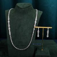 Neriza Jewelry/ชุดเครื่องประดับเพชรสังเคราะห์สร้อยคอ ต่างหู ประกายเทียบเท่าเพชรแท้ NSW003