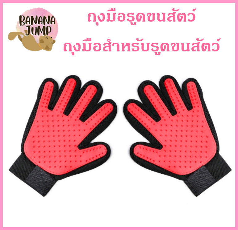 BJ Pet - ถุงมือรูดขนสัตว์ ถุงมือสำหรับรูดขนสัตว์ ถุงมืออาบน้ำสัตว์เลี้ยง ถุงมือรูดขนหมา ถุงมือรูดขนแมว สำหรับสัตว์เลี้ยง