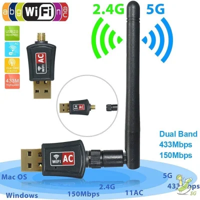 🚚จัดส่งเร็วมาก📶ตัวรับ wifi USB WiFi ตัวรับสัญญาณไวไฟ 5G และ 2.4G usb wifi 5g แบบมี