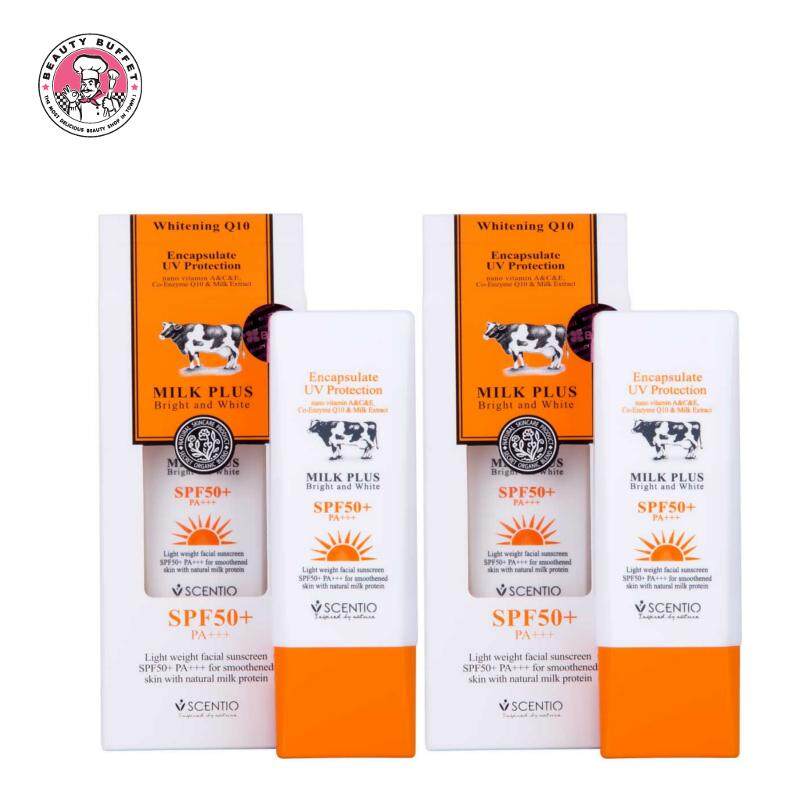 (แพ็คคู่) SCENTIO Milk plus Encapsulate sunscreen UV Protection เซนทิโอ มิลค์พลัส เอนแคปซูเลต ยูวี โพรเทคชั่น SPF 50+ PA++ (30g.)