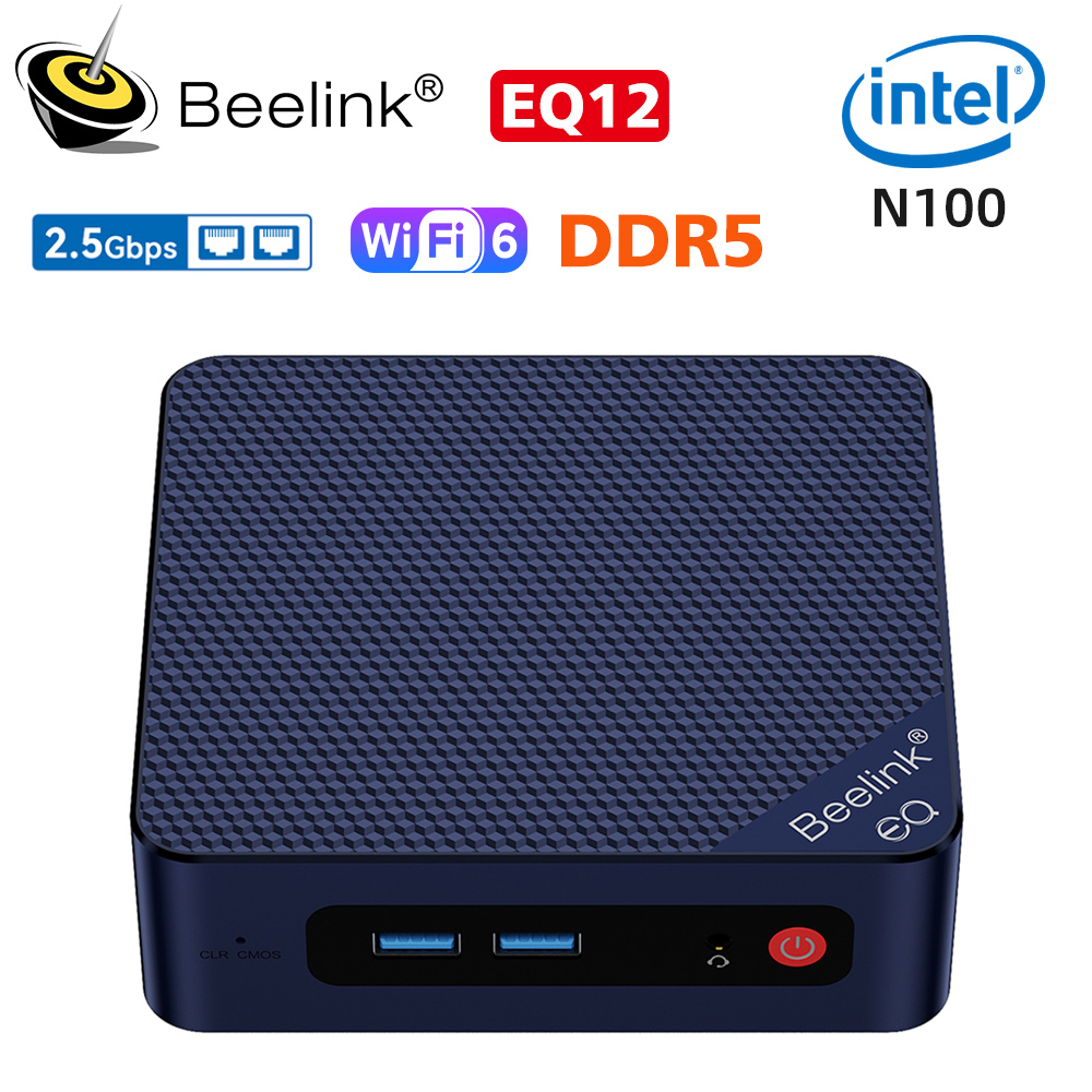 New Beelink EQ12 Intel 12th N100 Mini PC Windows 11 DDR5 8GB/16GB 500GB NVME SSD Quad-Core 2.4G/ 5G WiFi6 Bluetooth 5.2 HDMI Type-c Gigabit Internet Mini Computer(เปิดใช้งานล่วงหน้า Win11 Pro) ราคา 9,319 บาท*ส่งฟรี