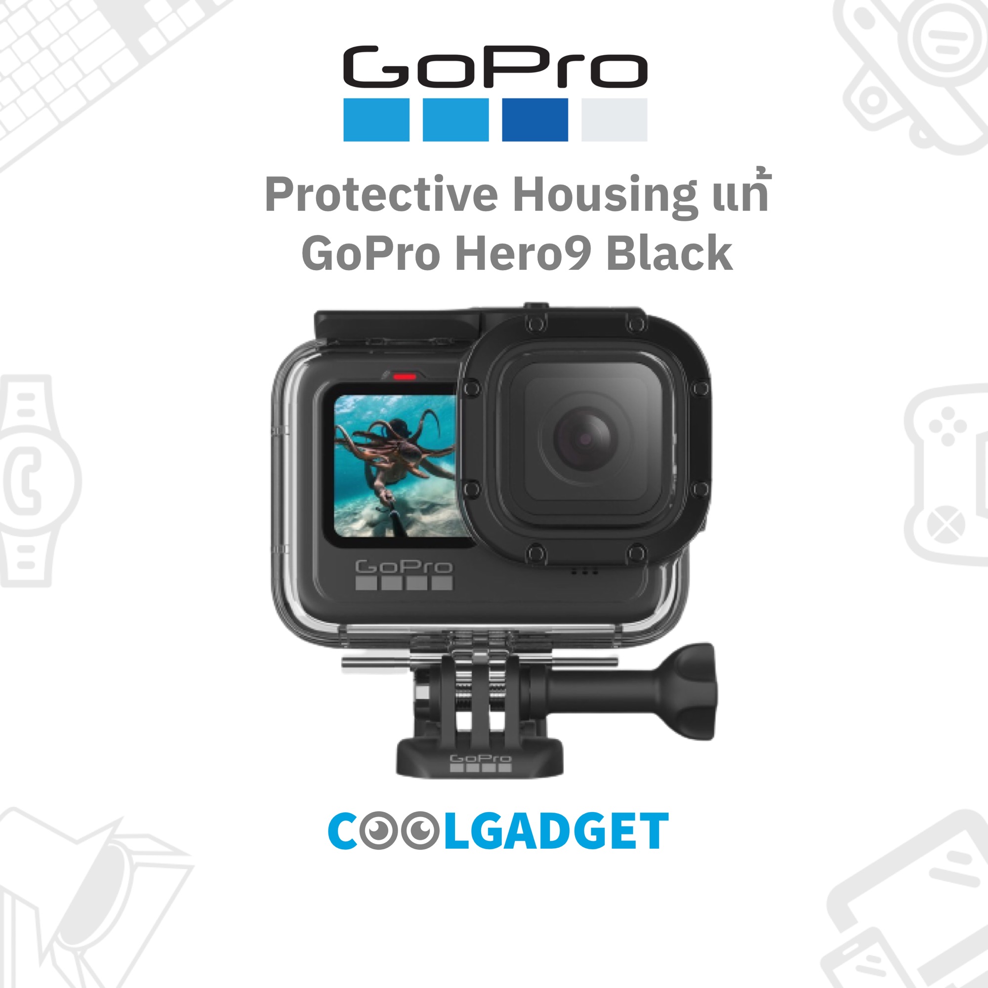 [สินค้าศูนย์??]GoPro Protective Housing เคสกันน้ำ ของแท้ สำหรับ Hero9 Black กันน้ำถึง 60 เมตร