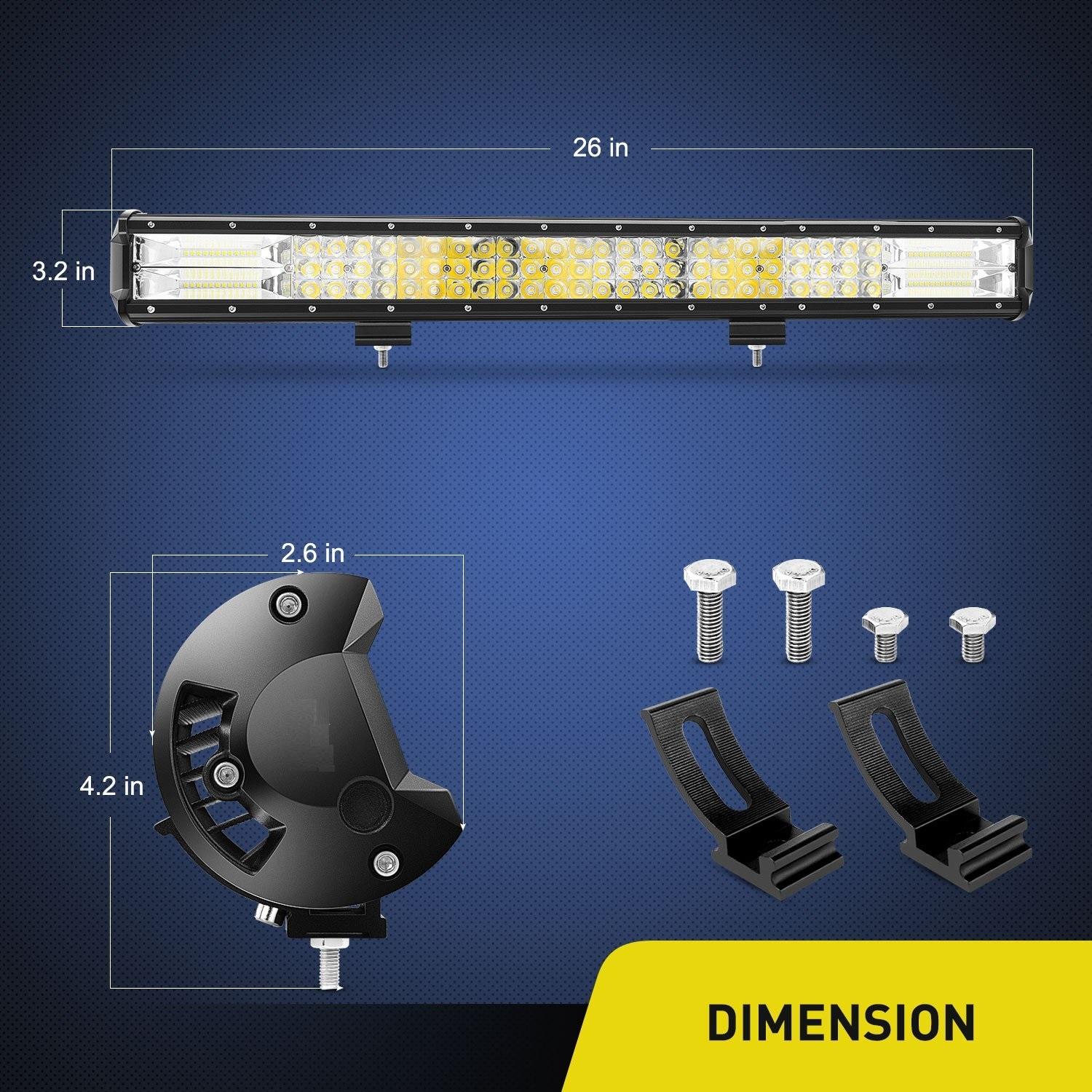 [High Quality] 360W 26 INCH. Tri-row LED Light Bar LED ไฟรถยนต์บาร์ยาว ไฟหน้ารถ ไฟรถส่องสว่าง 360 วัตต์ ขนาด 26 นิ้ว รุ่น SuperBright คุณภาพสูง มีประกันสินค้า เเสงขาว จำนวน 1 โคม