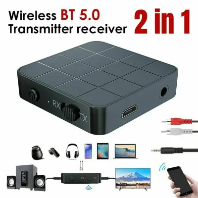 【พร้อมส่งจากไทย/COD】 Bluetooth Audio Ver.5.0 (2in1) Bluetooth 5.0 Audio Receiver Transmitter AUX RCA 3.5MM 3.5 Jack USB Music Stereo Wireless Adapters Dongle For Car T V PC Speaker
