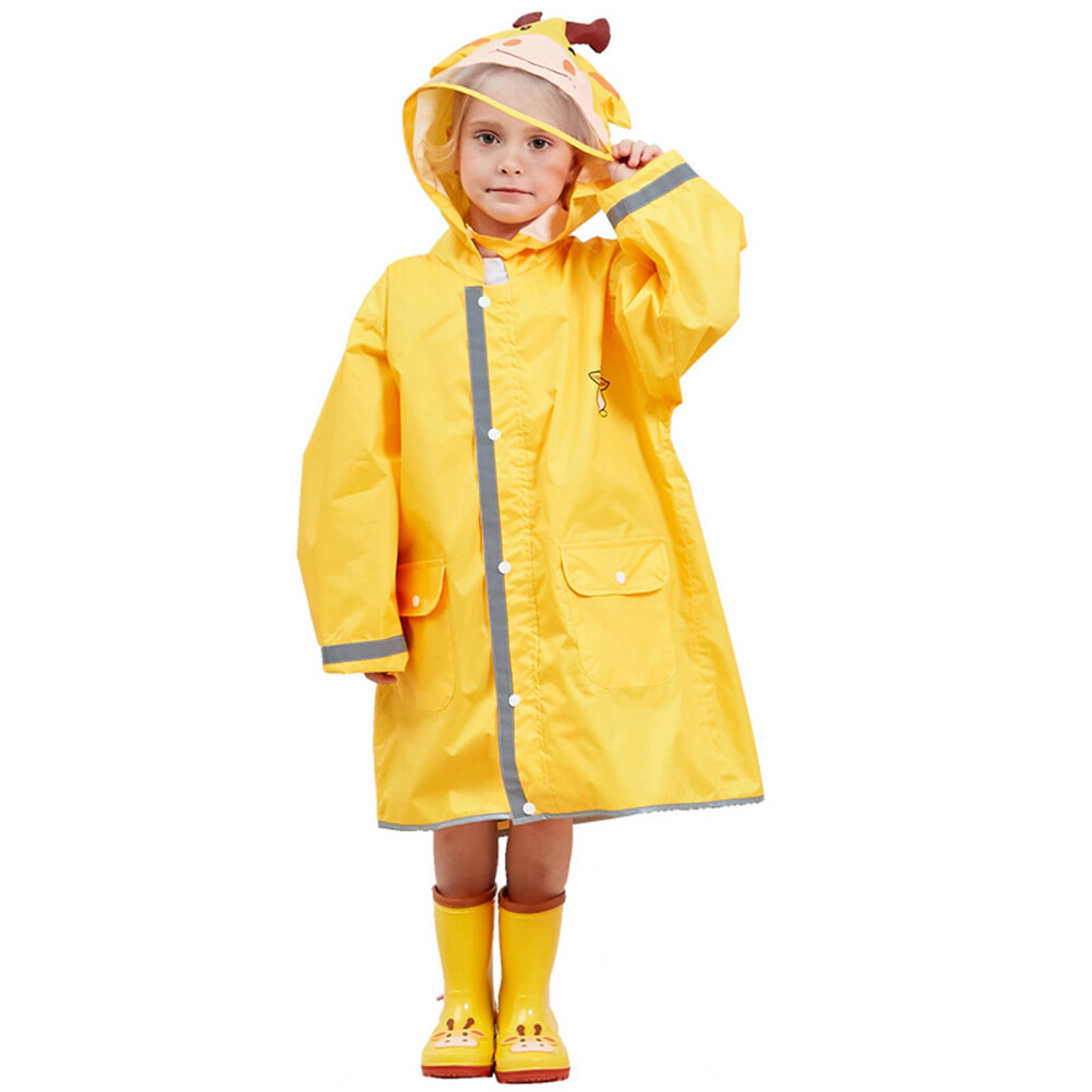 เด็กผู้หญิงเด็ก3Dการ์ตูนสัตว์เสื้อกันฝนแบบมีฮู๊ดสะท้อนแสงเสื้อปอนโชเสื้อกันฝน