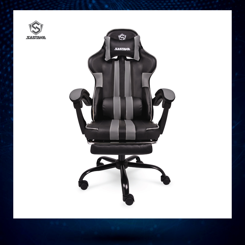SASTAKE เก้าอี้เกมมิ่ง รุ่น GS-03 สีดำ/เทา (Black/Gray)