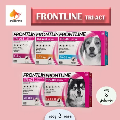 Frontline Tri-Act ฟร้อนไลน์-ไตรแอค ยาหยอดเห็บหมัด ยาหยอดเห็บหมัดสุนัข กันยุงและแมลงวันคอก