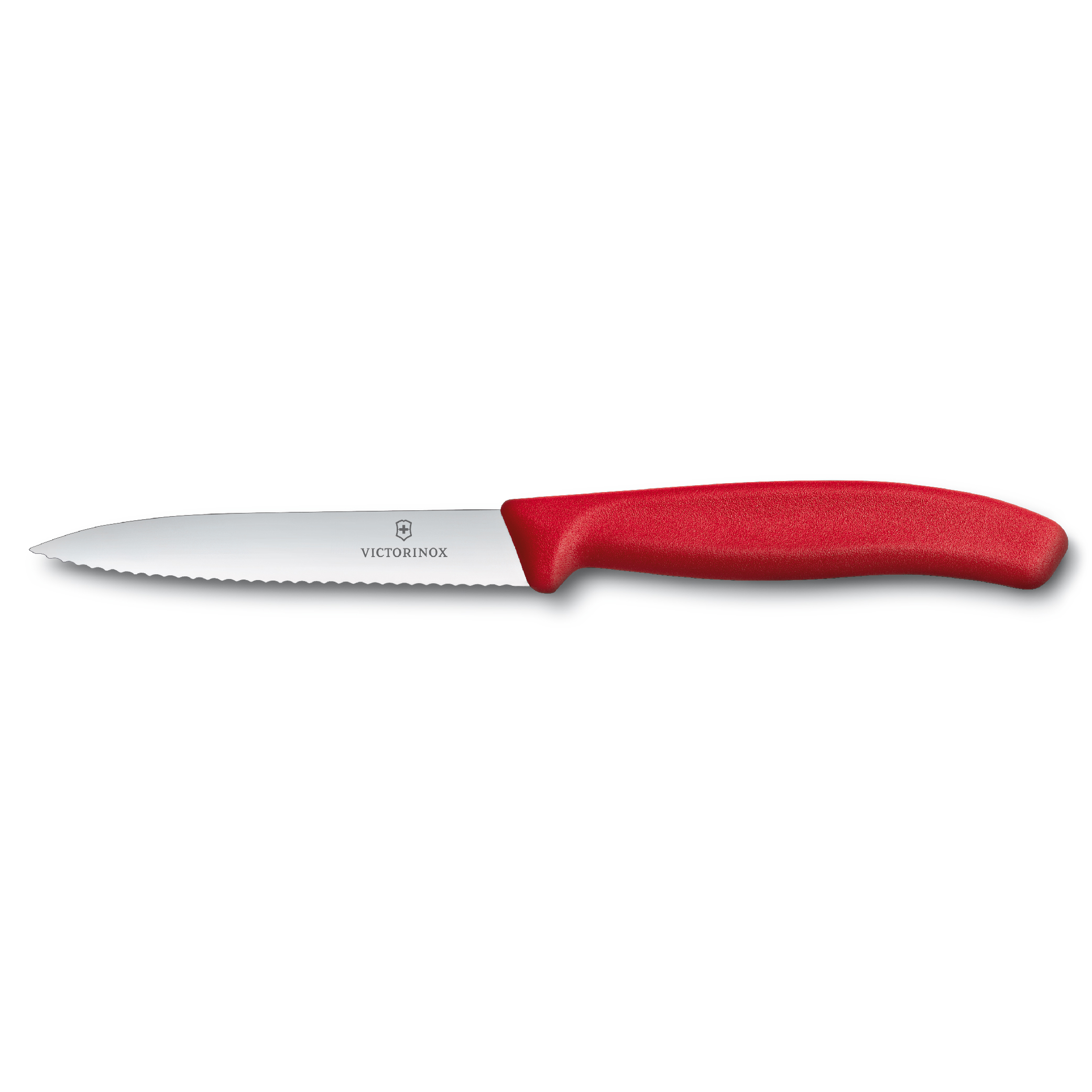 Victorinox มีดทำครัว มีดครัว มีดหั่น / มีดเล็ก มีดปอกผลไม้ Kitchen Knives - Paring Knife Swiss Classic, Wavy 10 cm, Red (6.7731) ราคา 420 บาท*ส่งฟรี