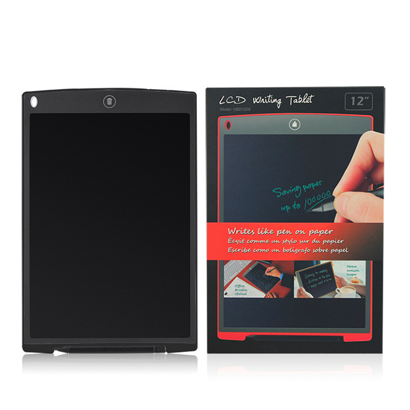 [ของขวัญสำหรับเด็ก] LCD Writing Tablet ขนาด 12 นิ้ว กระดานวาดภาพสำหรับเด็ก แท็บเล็ตการวาดภาพ สีดำ