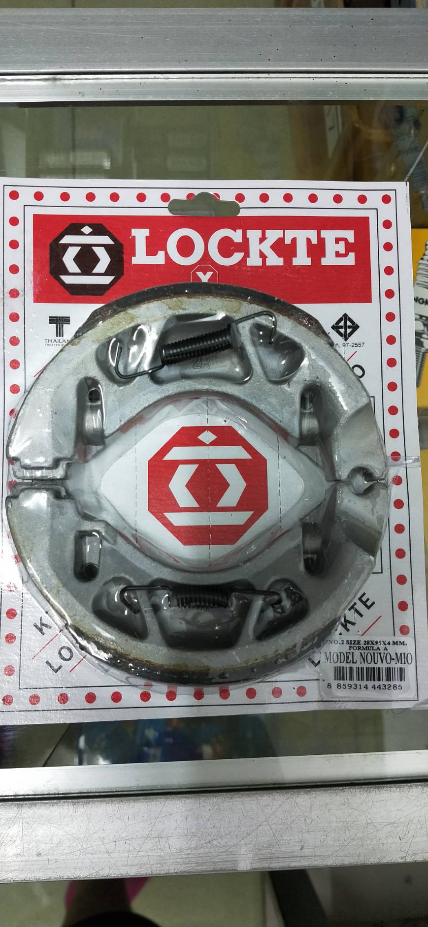 พร้อมส่ง Lockte ผ้าดรัมเบรครถมอเตอร์ไซค์ พร้อมสปริง สำหรับ Yamaha Nouvo, Mio