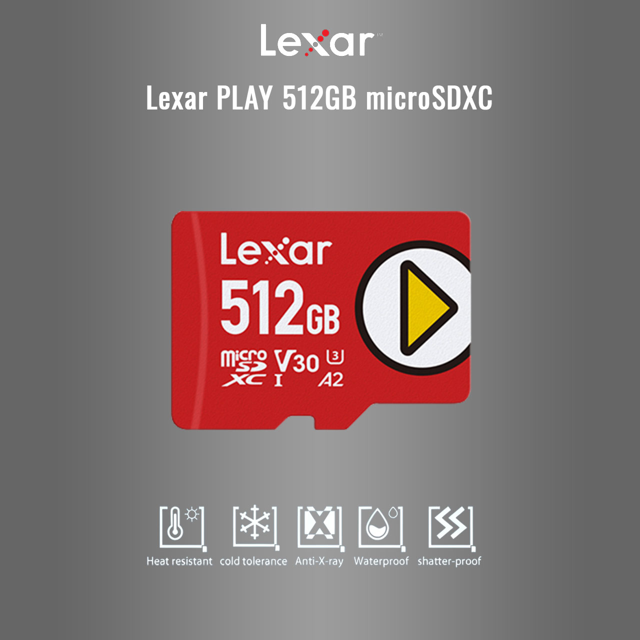 Lexar Play 512GB micro SDXC UHS-1Micro SD Memory Card Class10 150MB/s LMSPLAY 001T-BNNNU ราคา 1,840 บาท*ส่งฟรี