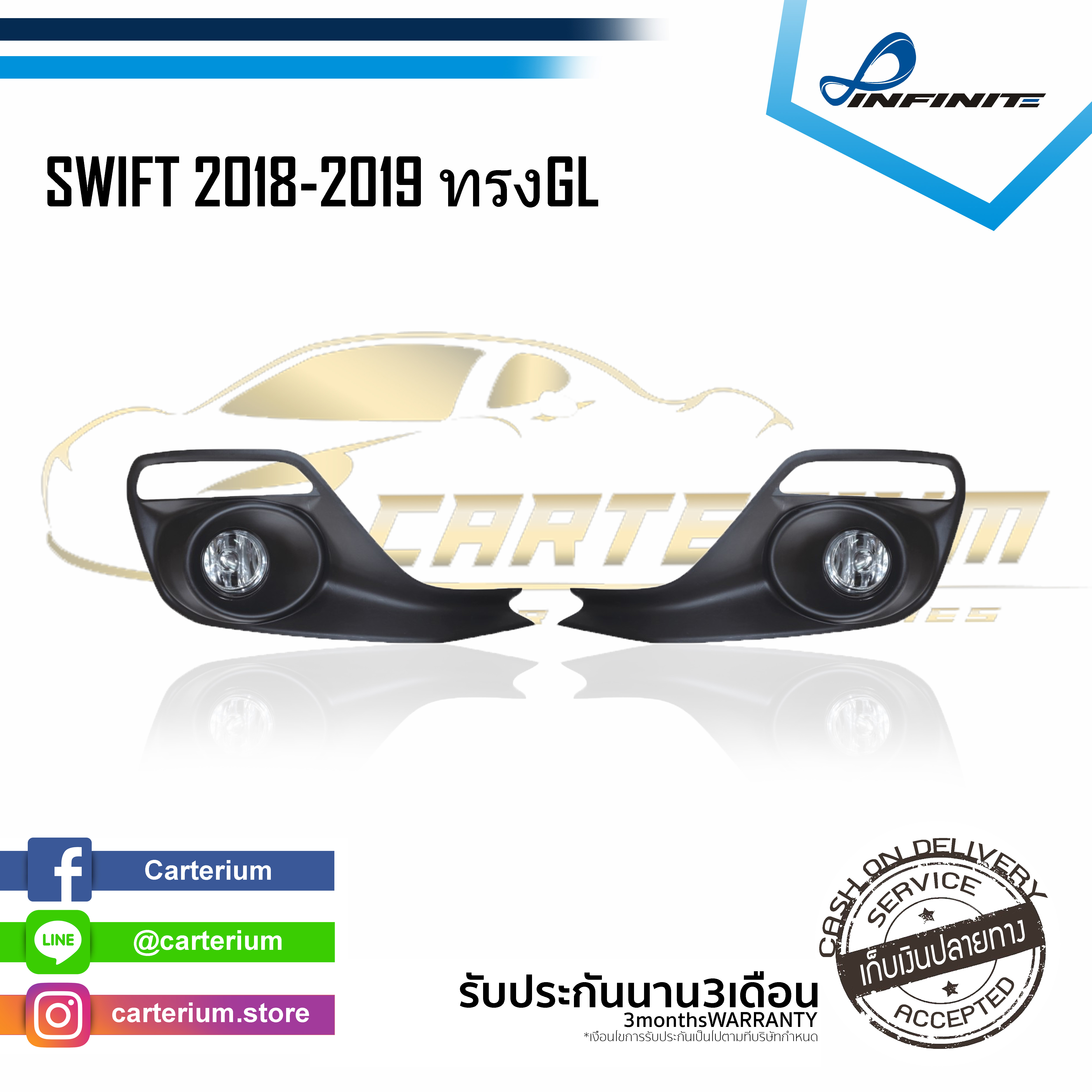 ไฟตัดหมอกสวิฟ 2018 2019 SUZUKI SWIFT ปี2018-2019 ทรง GL SPOTLIGHT สปอร์ตไลท์ foglamp sportlight