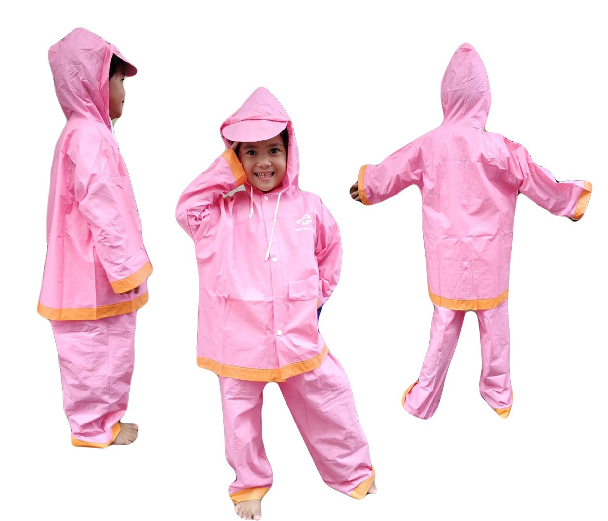 เสื้อกันฝนสำหรับเด็ก AS0066 Size 3 ผ้าหนา แยกส่วน เสื้อ และกางเกง พร้อมซองใส่ ใส่ได้ทั้งเด็กผู้ชายและเด็กผู้หญิง มีหลายสีให้เลือก