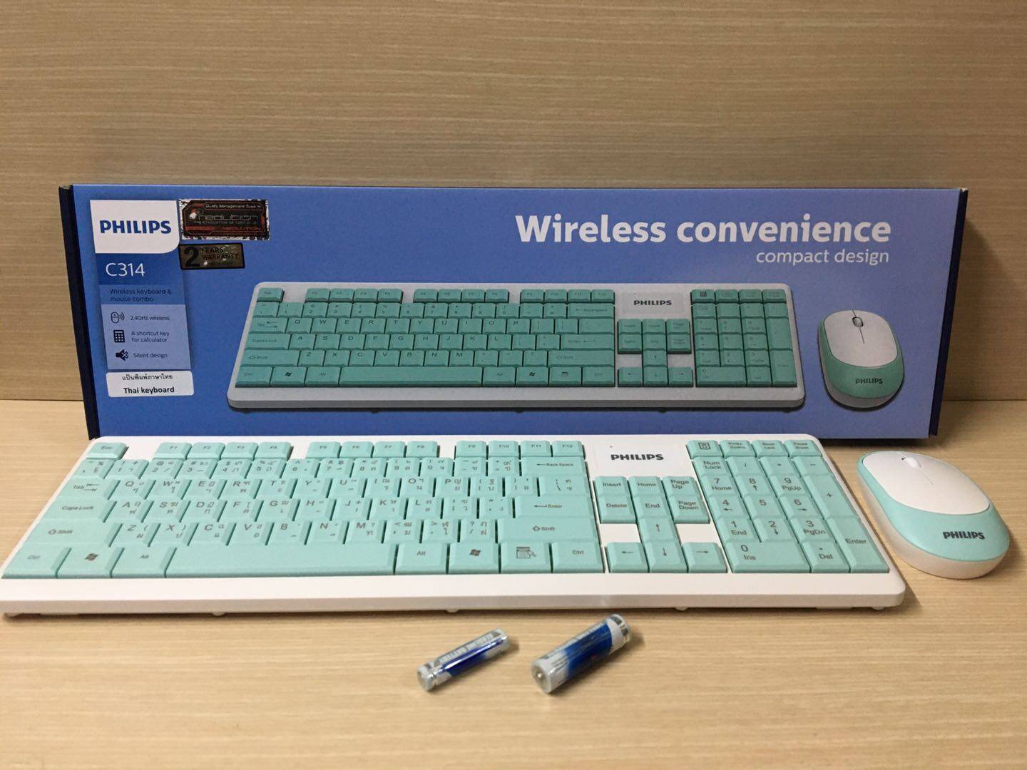 ⚡?ด่วน!⚡?Philips SPT C314  ชุดคีบอร์ดเมาส์ไร้สาย Wireless keyboard mouse Combo set ของแท้100% รับประกัน1ปี