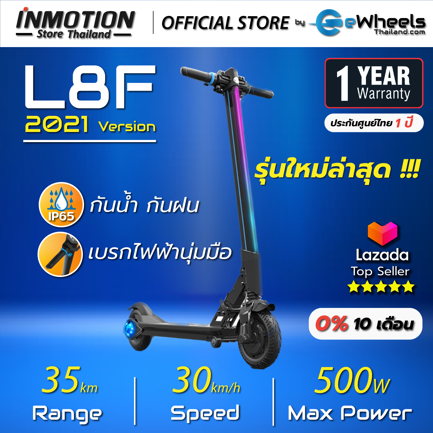 สกูตเตอร์ไฟฟ้า INMOTION L8F 2021 (Electric scooter) สกู๊ตเตอร์