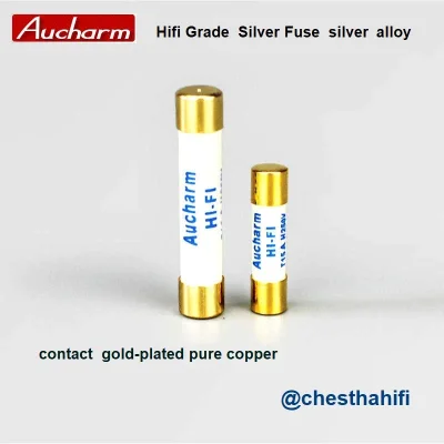1 ชิ้น ฟิวส์ Aucharm Audio Grade Silver Alloy ขั้ว Gold-Plated Pure Copper (12)