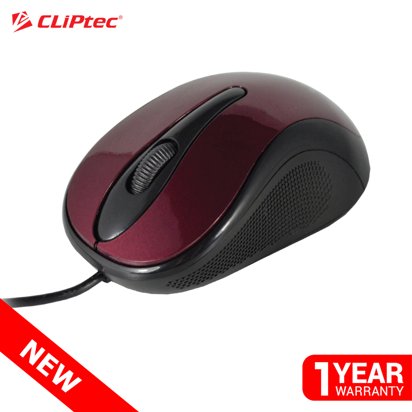 CLiPtec-RZS961-VIVA Optical Mouse เมาส์สาย ออปติคอล หัว USB 2.0 ความละเอียด 1000dpi รูปทรงจับถนัดมือ กะทัดรัด ใช้งานได้ทั้งมือซ้ายและมือขวา สายยาว 145 cm