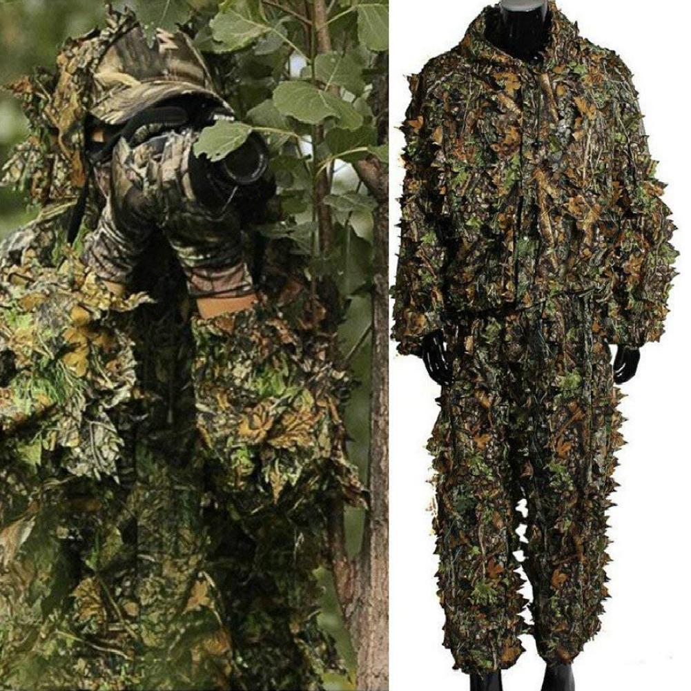 3D พรางเสื้อผ้าใบพรางเสื้อผ้าล่าสัตว์พราง Gee เครื่องแต่งกายพรางเสื้อผ้าป่าพรางสูท K4G1